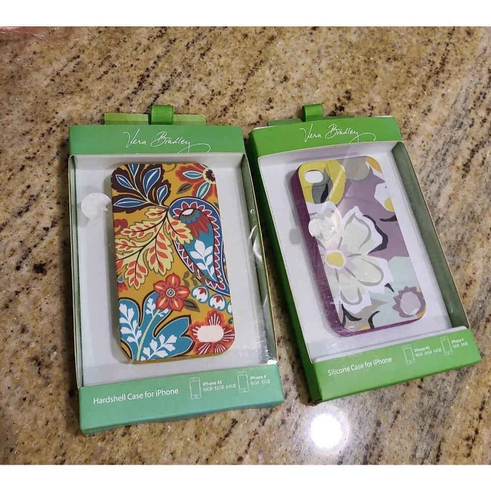 2~ Vera Bradley Provencal & Portobello Hardshell Silicone Cases. IPhone 4 & 4S